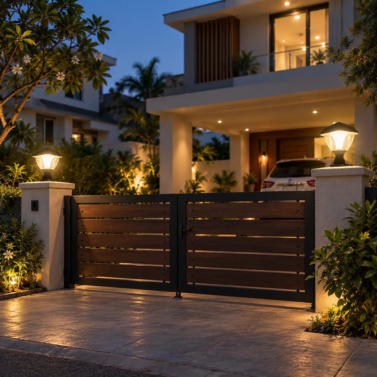 Solar Gate Light Wireless Decorative LED for Compound Wall Boundary, Patio, Landscape, Yard Uses, Multicolour