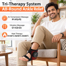 FootEase 3-in-1 Electric Heated Ankle, Foot Compression & Massager