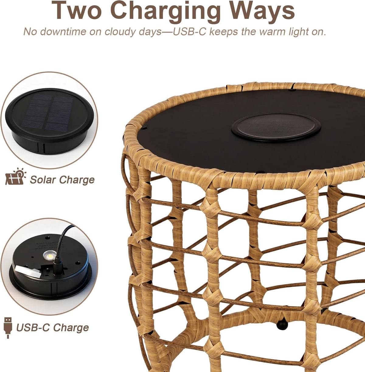 Solar Powered Outdoor LED Coffee Table