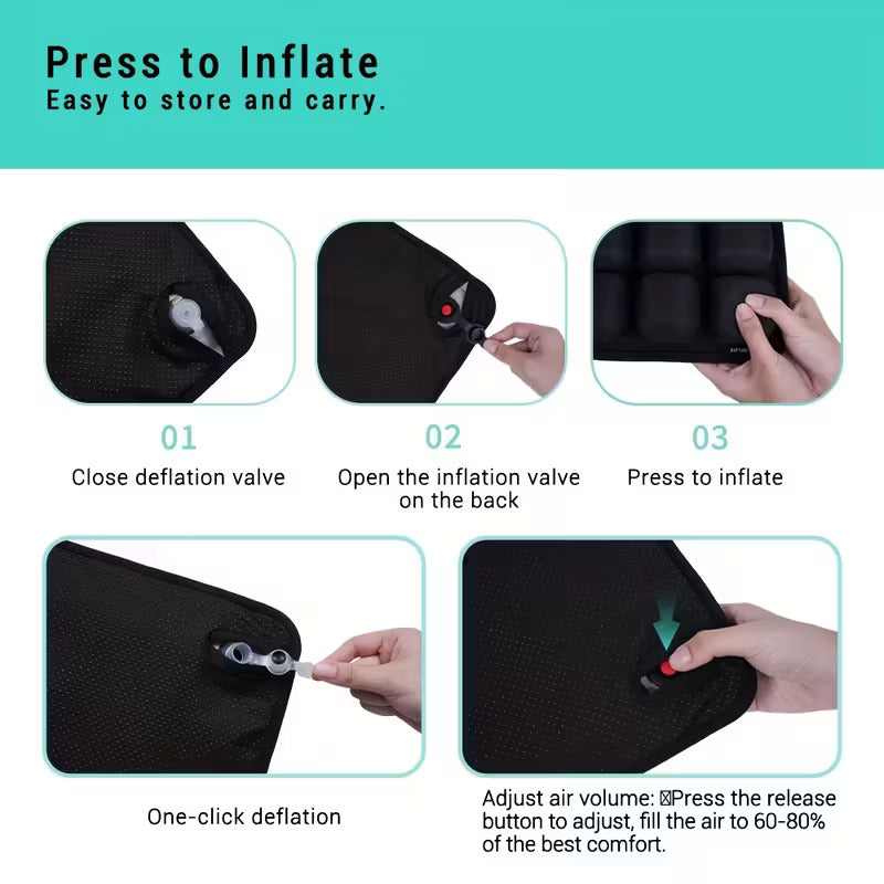 3D Airbag Inflatable Seat Cushion for Back Pain