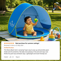 Baby Beach Tent Pool With UV Sun Protection, Foldable Pop-Up Infant Shade Shelter