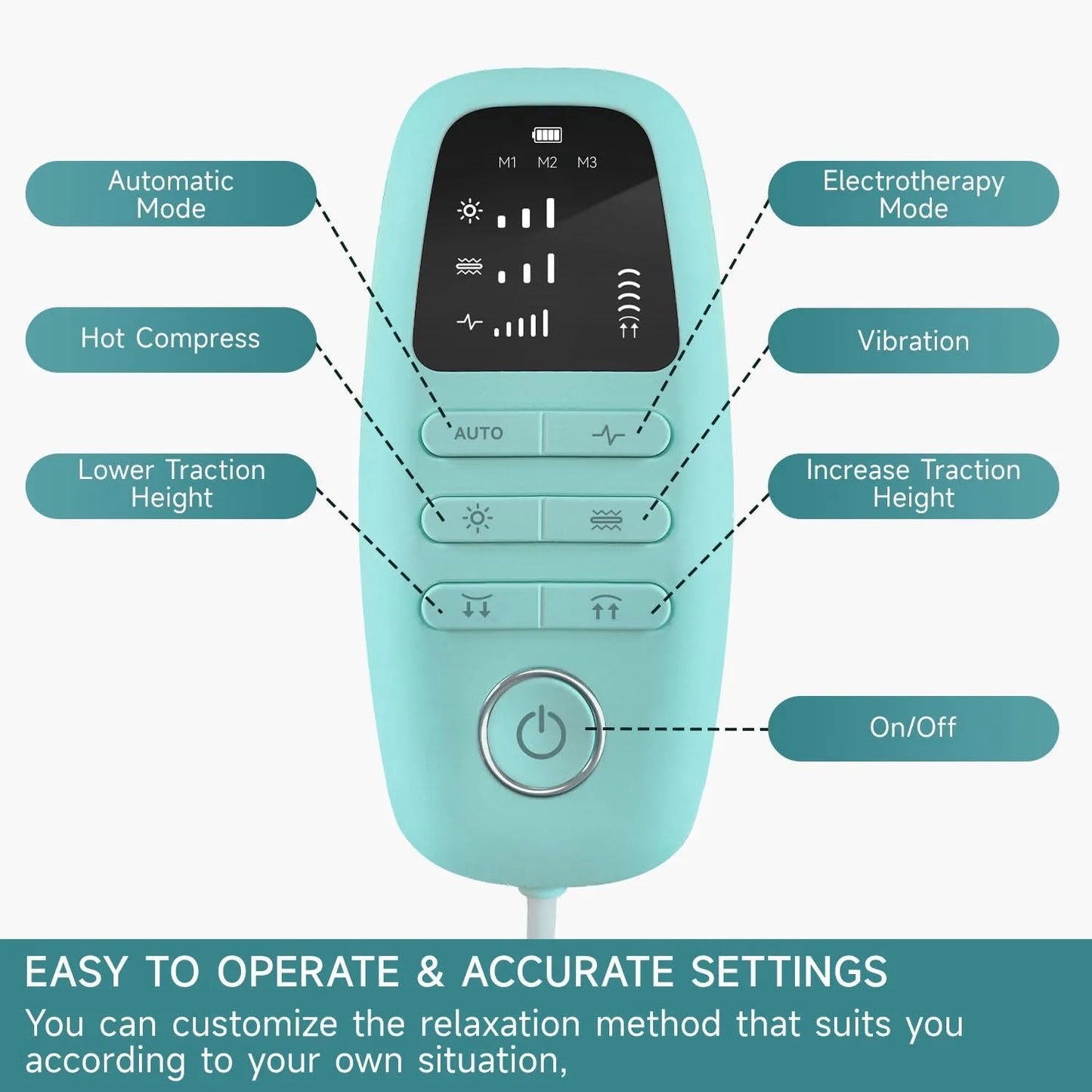 EMS Muscle Therapy Device with Heat & Vibration for Back Pain Relief