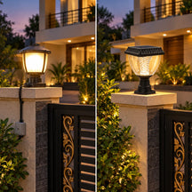 Solar Gate Light Wireless Decorative LED for Compound Wall Boundary, Patio, Landscape, Yard Uses, Multicolour