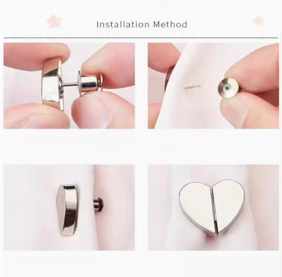 Heart-Shaped Detachable Magnetic Curtain Clips (Pack of 5)