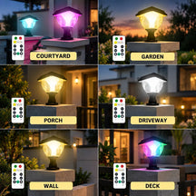 Solar Gate Light Wireless Decorative LED for Compound Wall Boundary, Patio, Landscape, Yard Uses, Multicolour