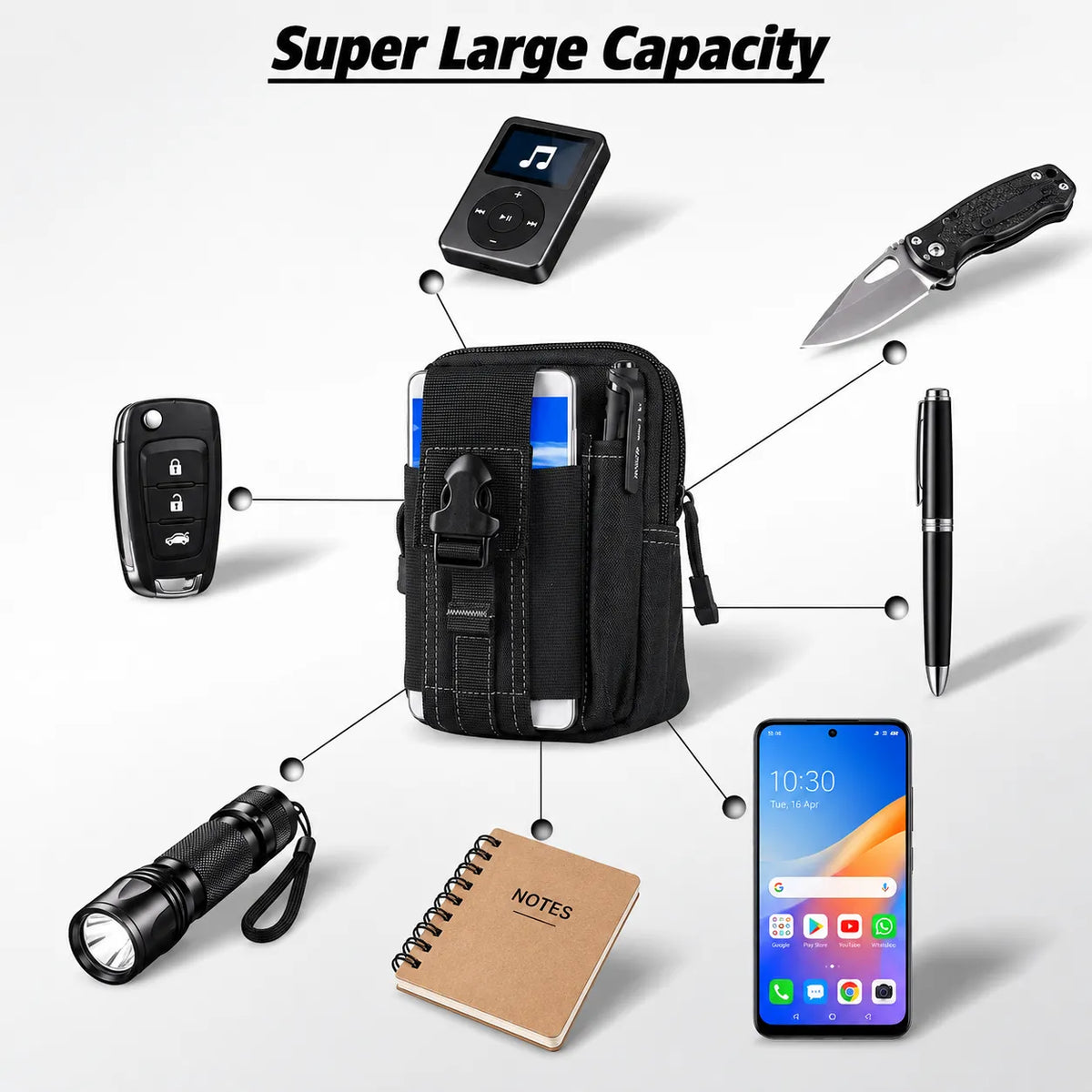Motiongear Waist Sling Bag Keep your essential Everyday Carry gear organized, protected, and within arm's reach