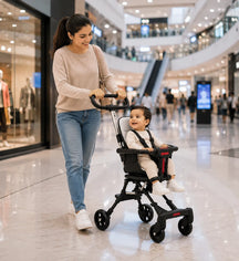 Ultra-Light Portable Baby Stroller with Push Handle, 4 Wheels & Portable Travel Buggy