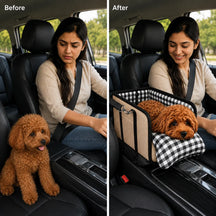 2-in-1 Pet Carrier & Console Seat Dog Car Seat for Small Dogs and Cats
