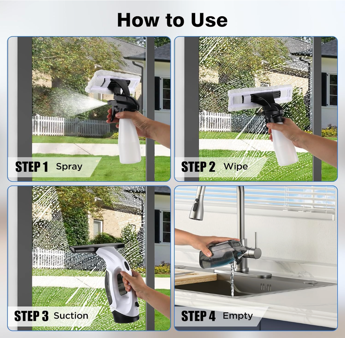 Wireless Rechargeable Glass Cleaning Tool