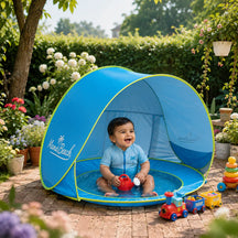 Baby Beach Tent Pool With UV Sun Protection, Foldable Pop-Up Infant Shade Shelter
