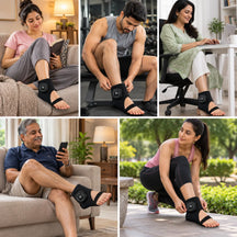 FootEase 3-in-1 Electric Heated Ankle, Foot Compression & Massager