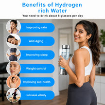 Rechargeable Hydrogen Water Bottle Generator for Exercise, Travel, Home, Office (430ml)