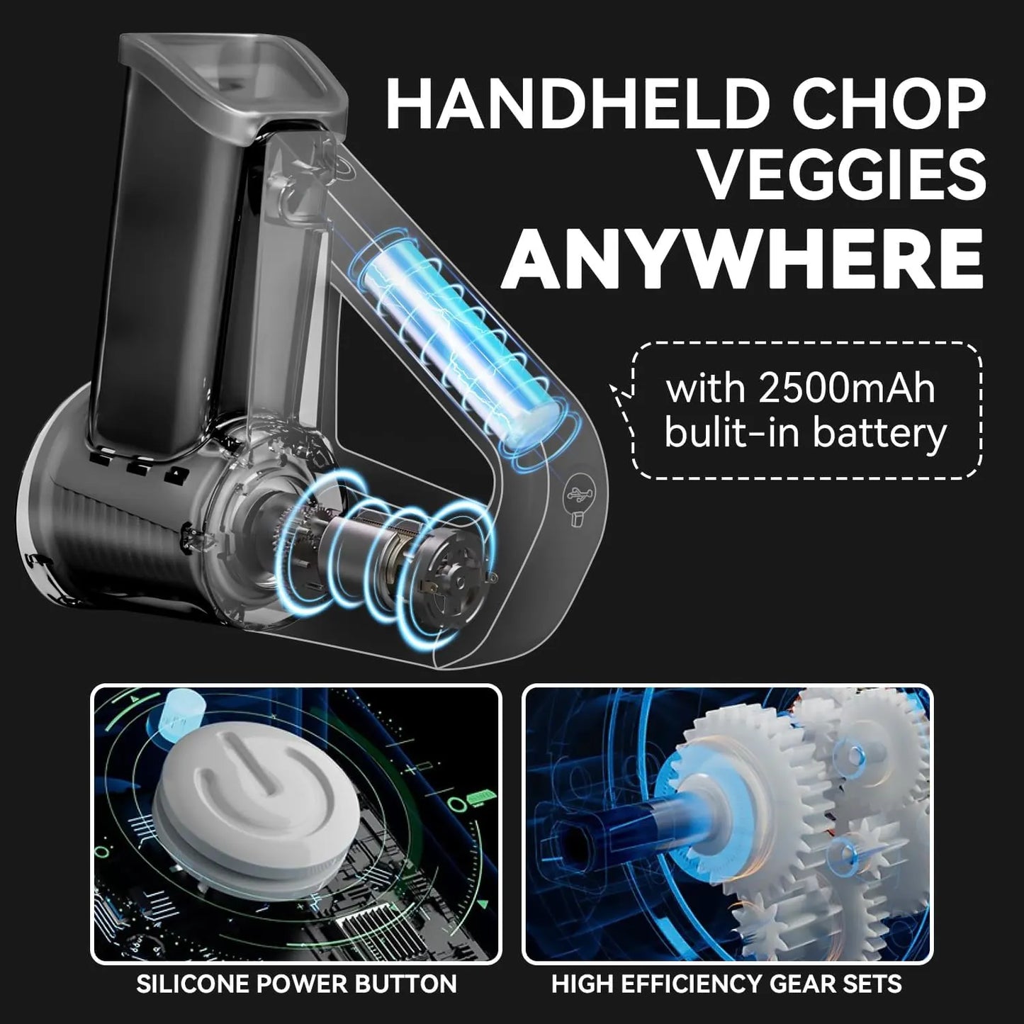 Multi-Function Cordless Handheld Food Chopper