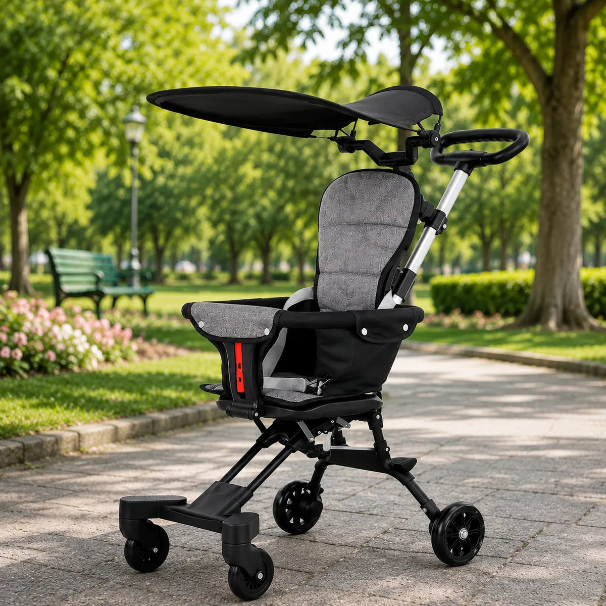 Ultra-Light Portable Baby Stroller with Push Handle, 4 Wheels & Portable Travel Buggy