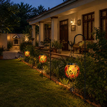Hot Air Balloon Solar Lantern with Flickering Flame Light for Outside Garden Patio Porch Tree Yard