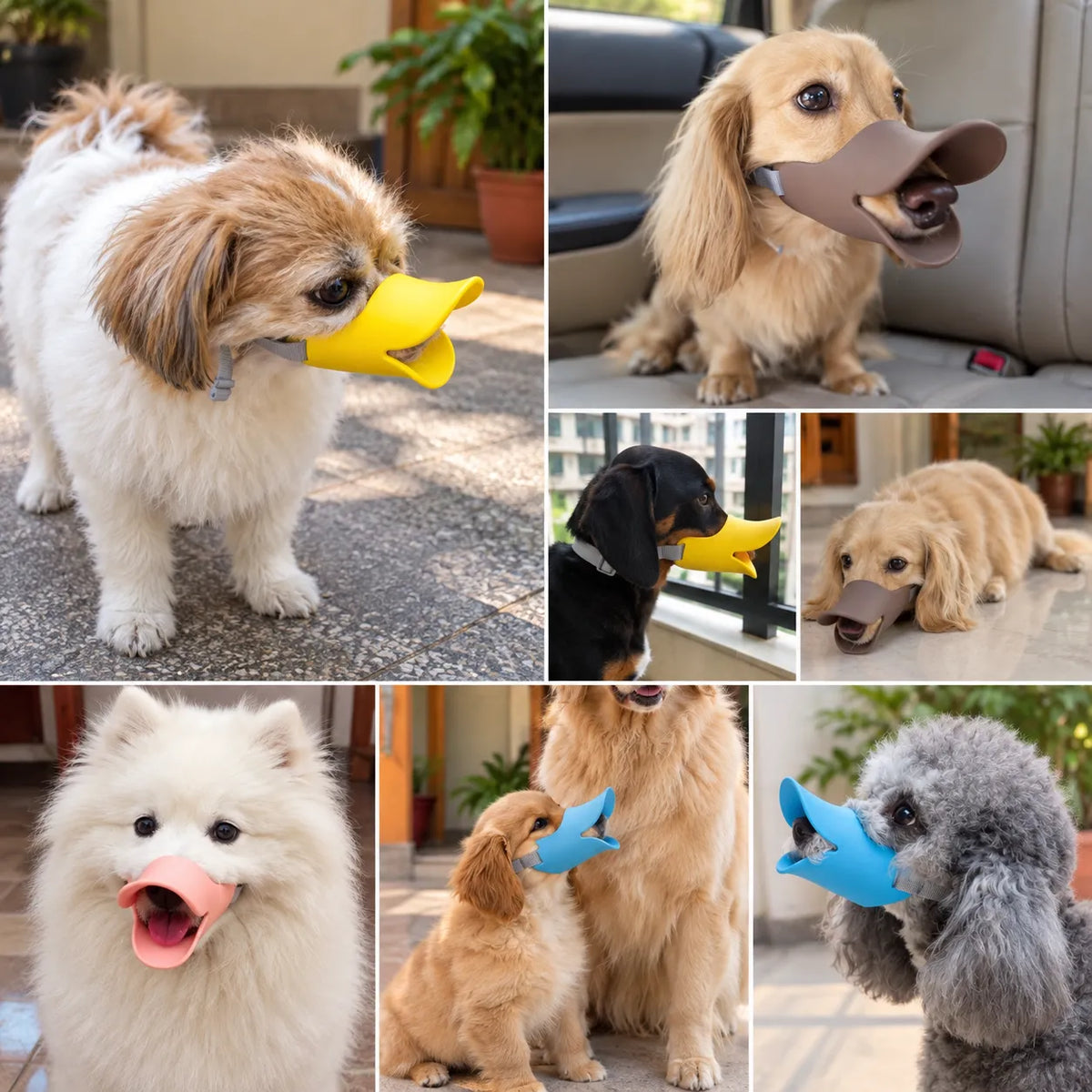 Waterproof Durable Duckbill Dog Muzzle Adjustable Silicone Breathable Anti-Bite Anti-Bark Pet Safety Mouth Cover Guard