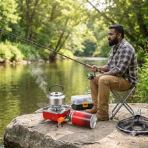 Portable Camping Gas Stove for Travel, Hiking, Outdoor Picnic & Emergency Cooking Use with Storage Bag