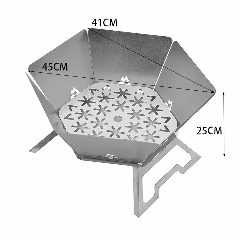 Folding Stainless Steel Camping Fire Pit & Stove
