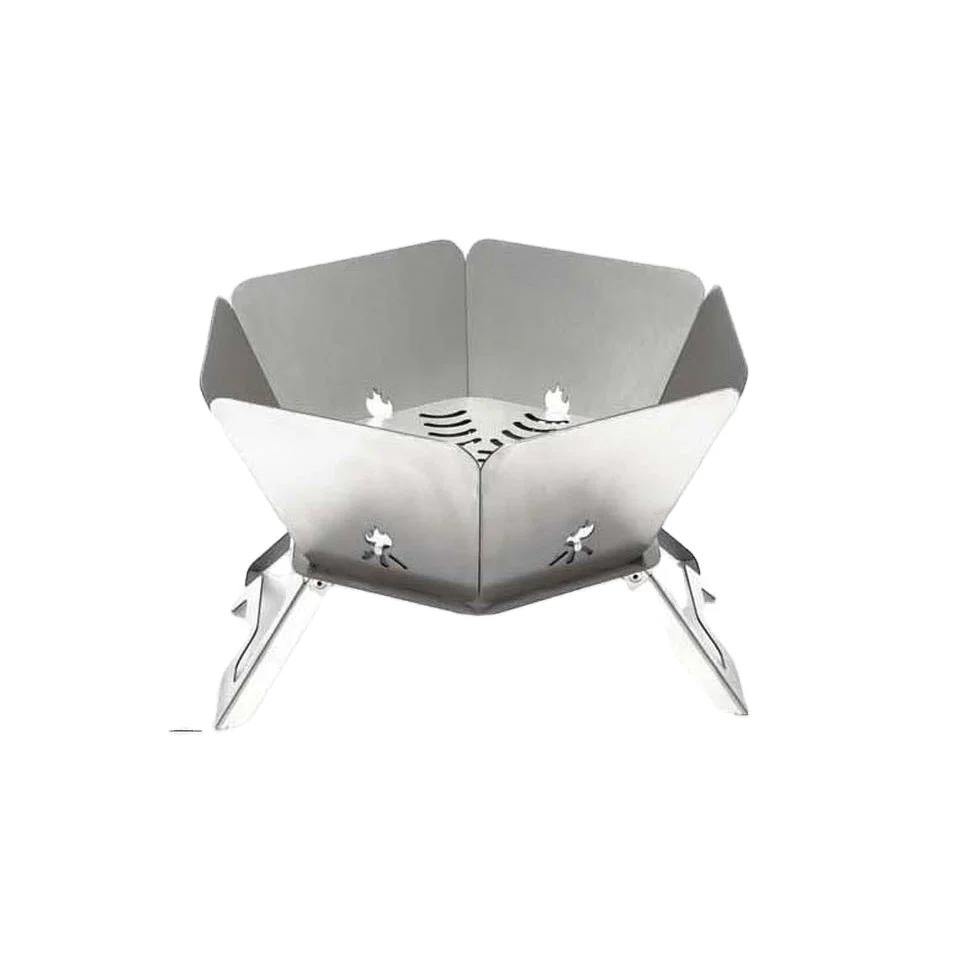 Folding Stainless Steel Camping Fire Pit & Stove