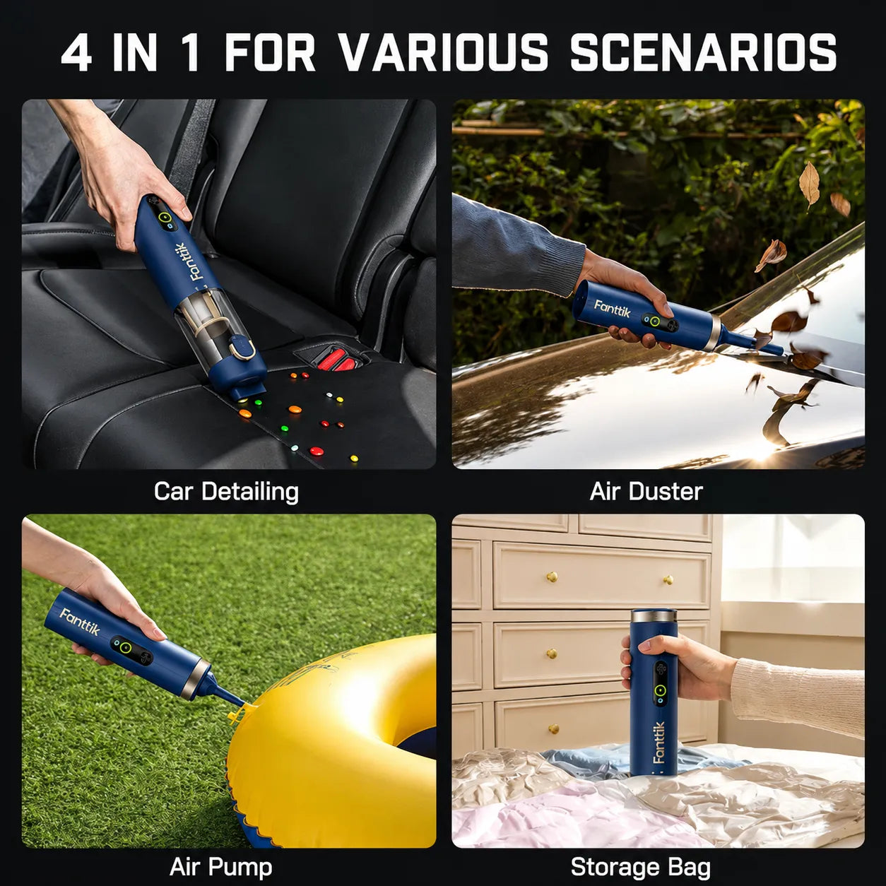4-in-1 Cordless Vacuum Cleaner With Tire Pump