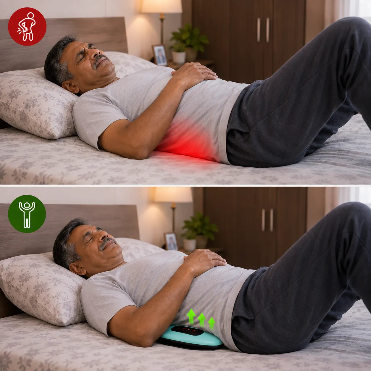 Hot Compress Back Pain Relief Lumbar Massager for Muscle Relaxation, Posture Improvement, Stress Relief, and Daily Back Care