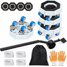 360° Rotating Heavy Duty Appliances & Furniture Mover With 1 High-Leverage Steel Crowbar Lifter, 4 Omnidirectional Wheeled Dollies