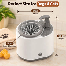 Electric Dog Paw Cleaner with Soap Dispenser, Portable Automatic Washer, Rechargeable, Soft Silicone Bristles, for Dogs & Cats