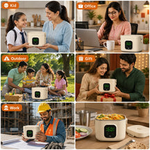 7 Levels Heating Function Cordless Lunch Box with Battery | Portable for Home, School, Travel, and Office