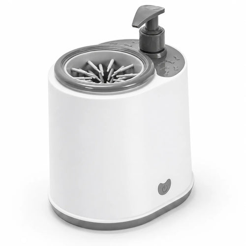 Electric Dog Paw Cleaner with Soap Dispenser, Portable Automatic Washer, Rechargeable, Soft Silicone Bristles, for Dogs & Cats