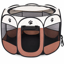 Foldable Octagonal Pet Enclosure Tent Portable Pop-Up Breathable Mesh House Shelter Cattery for Cats Dogs and Small Animals