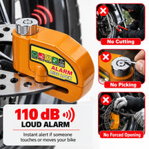High-Decibel Anti-Theft Disc Brake Alarm Lock With 110dB Siren Alarm Sound, Protect Your Bike at Office, Market, Gym or Outside Your Home