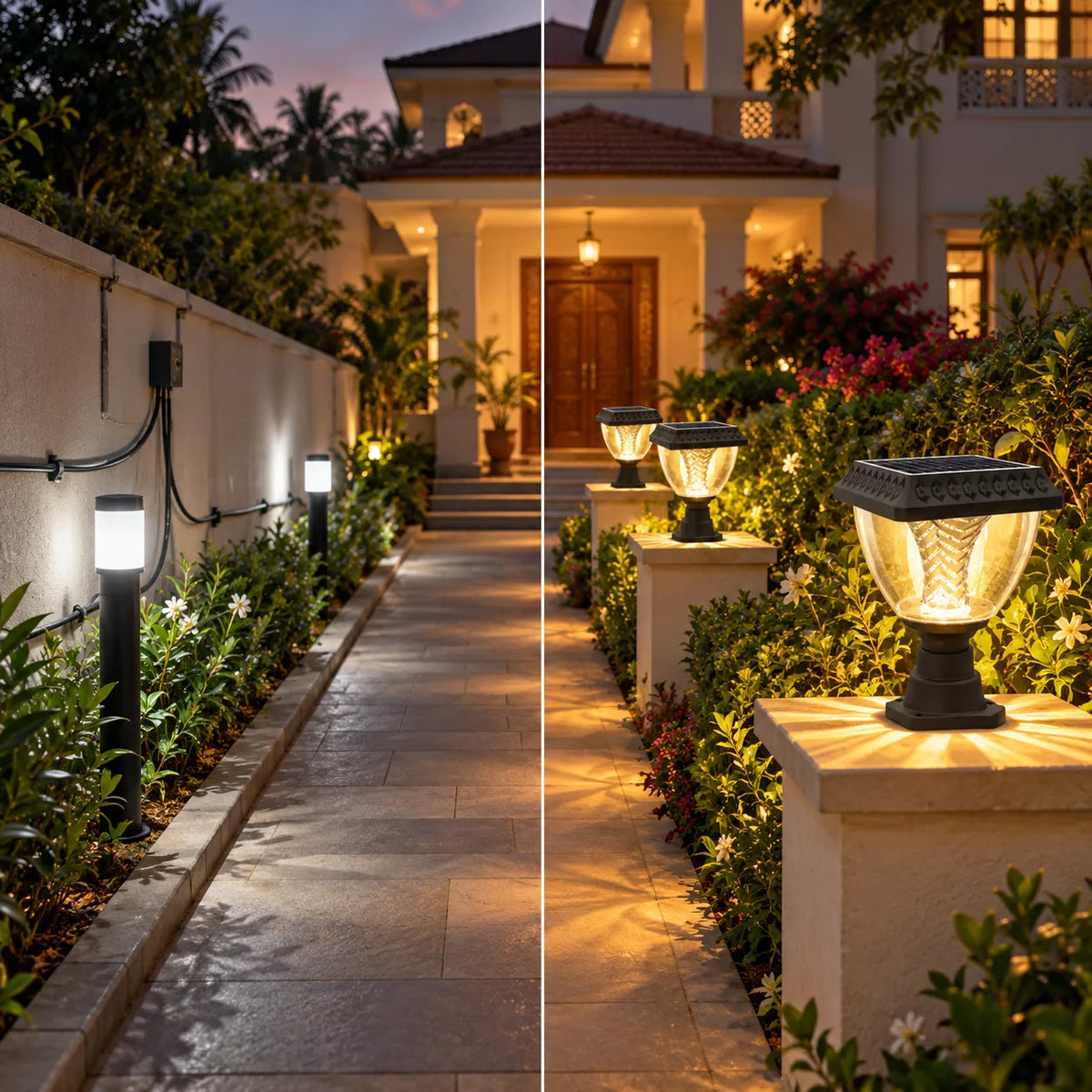 Solar Gate Light Wireless Decorative LED for Compound Wall Boundary, Patio, Landscape, Yard Uses, Multicolour