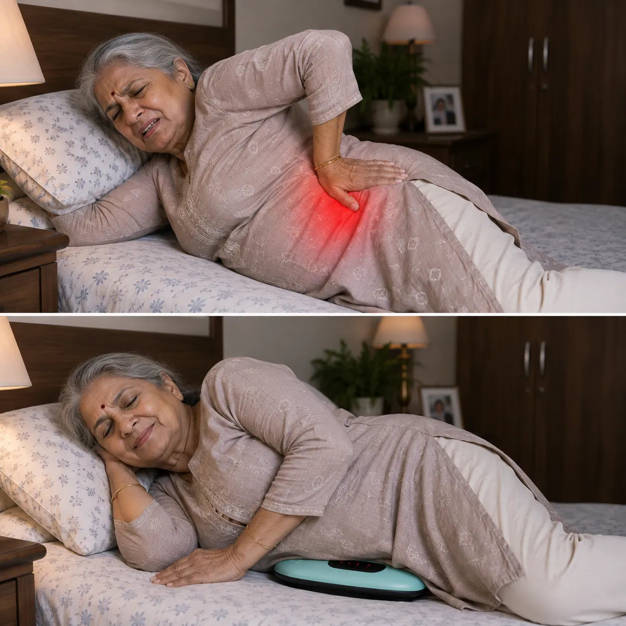 Hot Compress Back Pain Relief Lumbar Massager for Muscle Relaxation, Posture Improvement, Stress Relief, and Daily Back Care