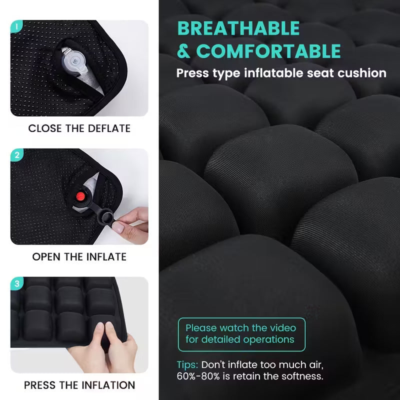 3D Airbag Inflatable Seat Cushion for Back Pain