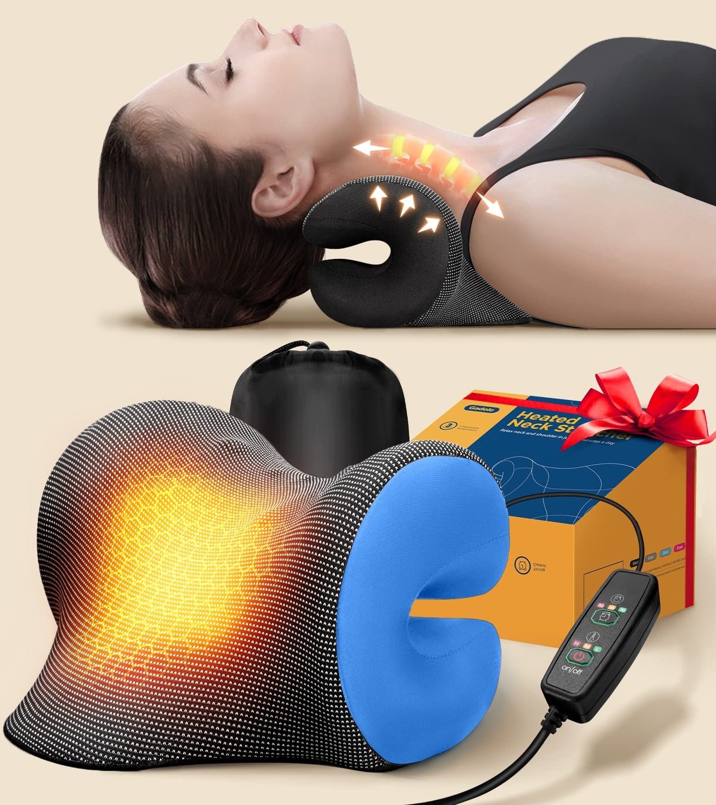 Wireless Heated Neck Stretcher & Pain Relief Pillow