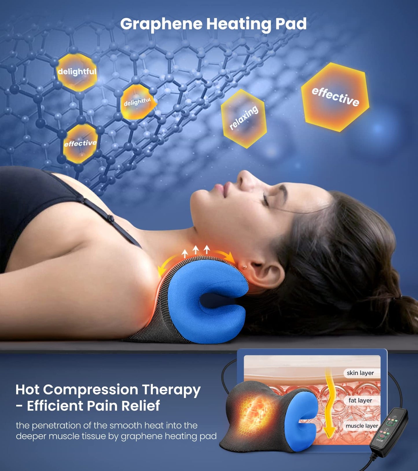 Wireless Heated Neck Stretcher & Pain Relief Pillow