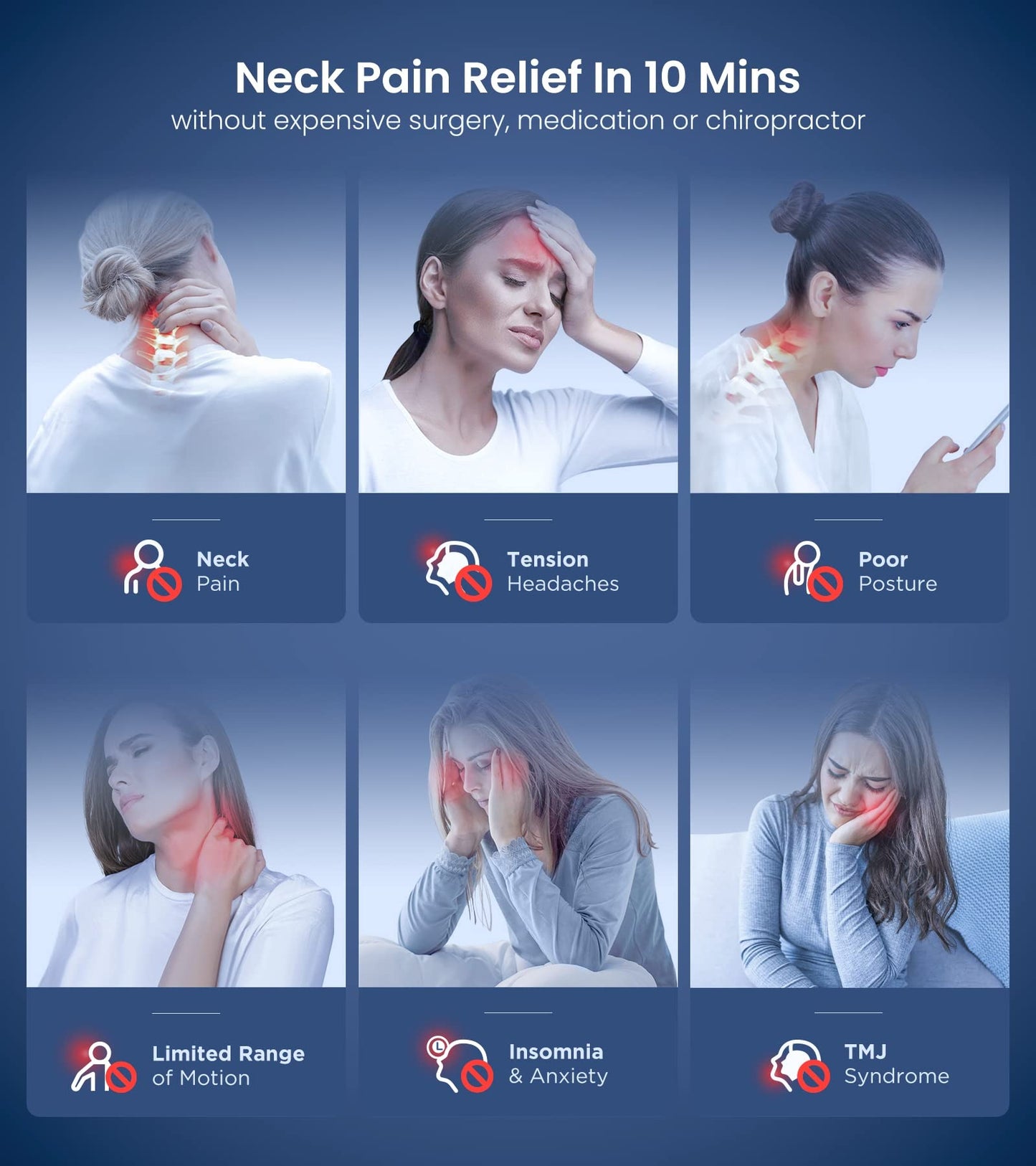 Wireless Heated Neck Stretcher & Pain Relief Pillow