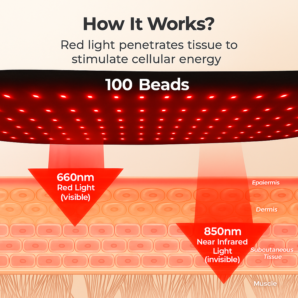 Body Pain Cure Belt with Red Light Therapy