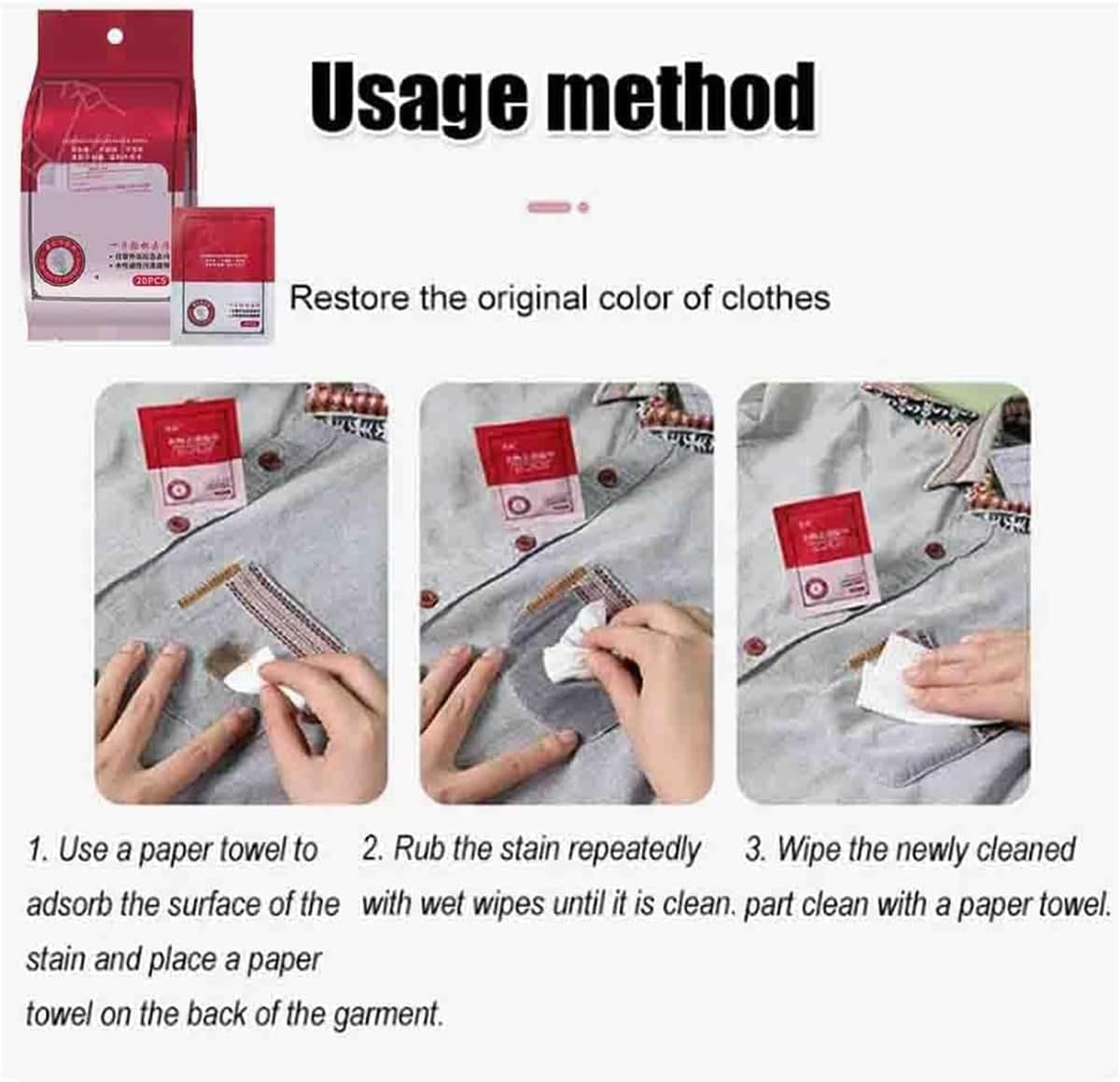 Quick Stain Removal Wipes – Anytime, Anywhere