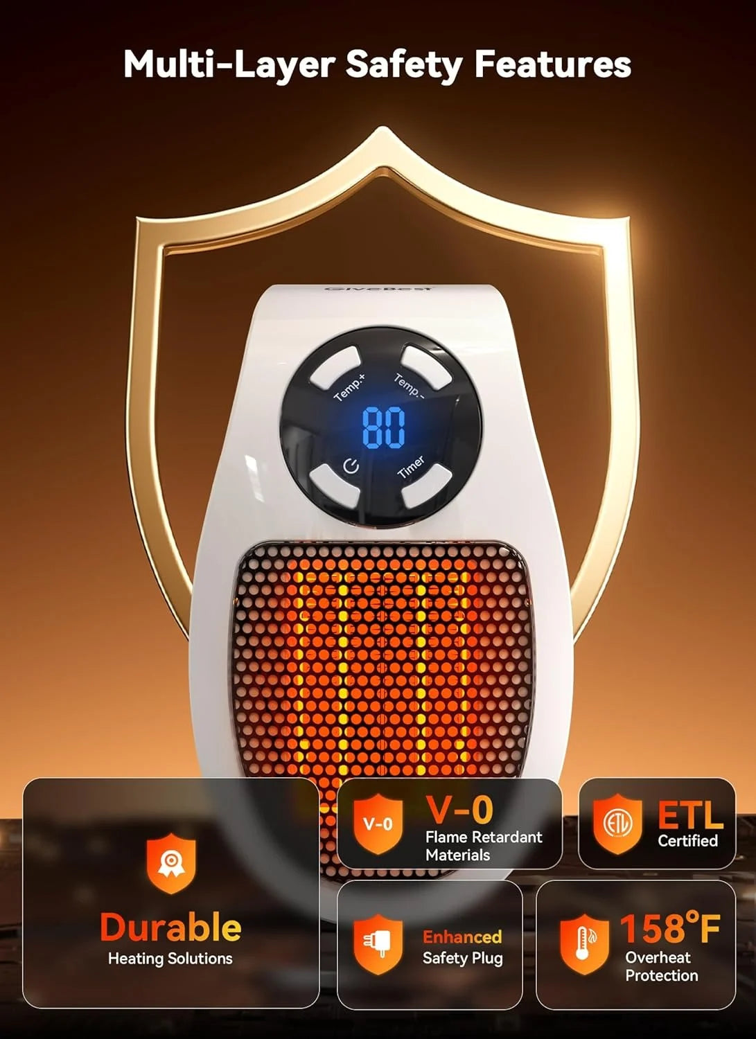 Mini Wall-Mounted Heater – Cozy Warmth Anywhere, Anytime