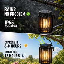 LED Solar Iron Basket Tungsten Lamp
