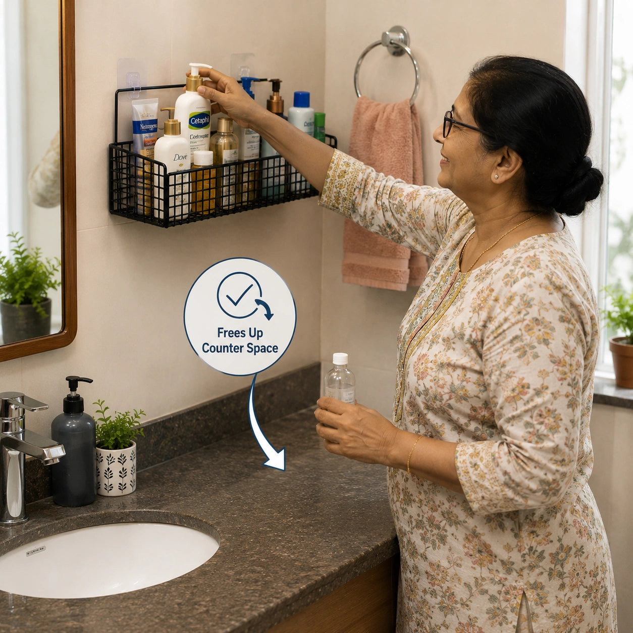 Adhesive Shower Caddy Baskets
