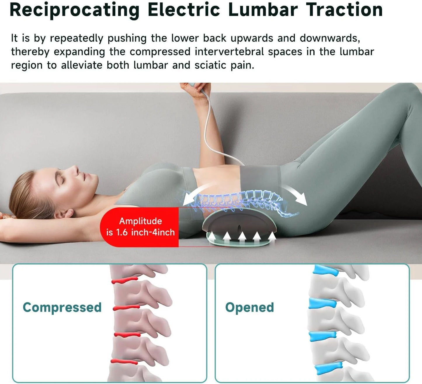 EMS Muscle Therapy Device with Heat & Vibration for Back Pain Relief