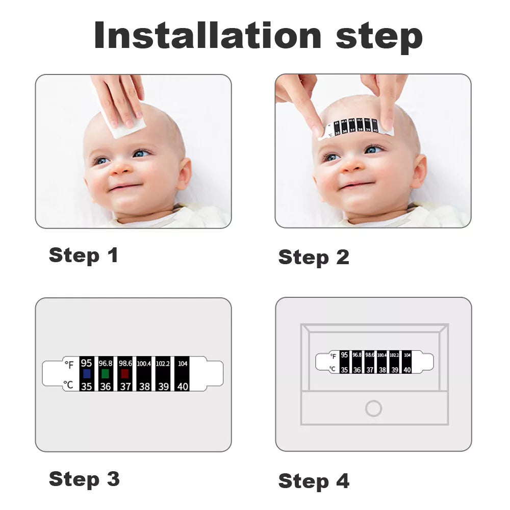 Reusable No-Touch Fever Detection Forehead Strip for Babies