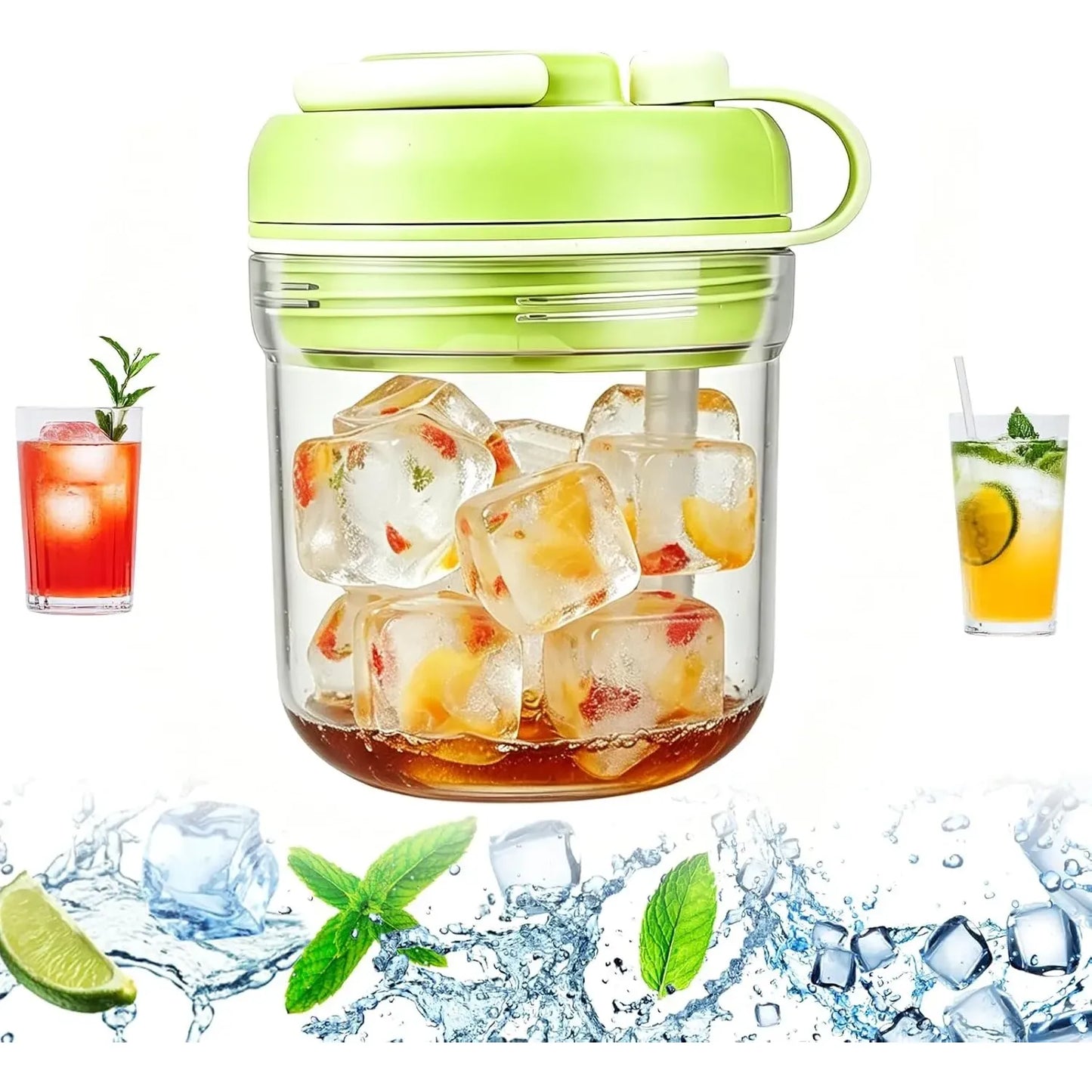 3-in-1 Ice Cube Maker Water Bottle With Straw