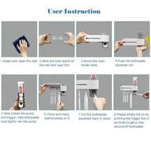 SmartTouch Toothpaste Dispenser & UV Toothbrush Sterilizer Holder