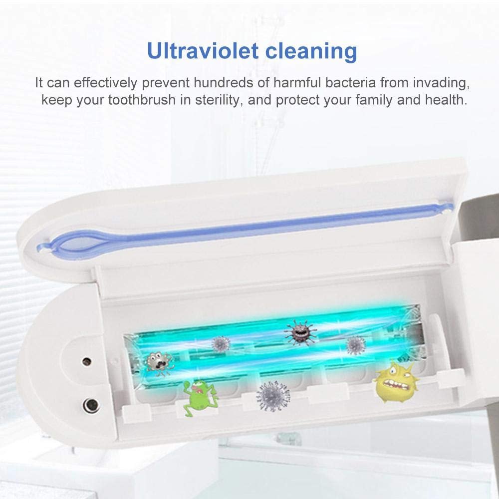 SmartTouch Toothpaste Dispenser & UV Toothbrush Sterilizer Holder