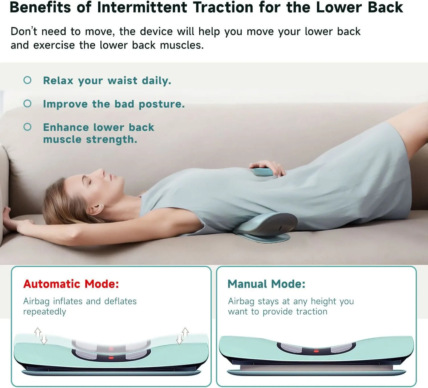 EMS Muscle Therapy Device with Heat & Vibration for Back Pain Relief